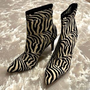 Zebra print ankle boots